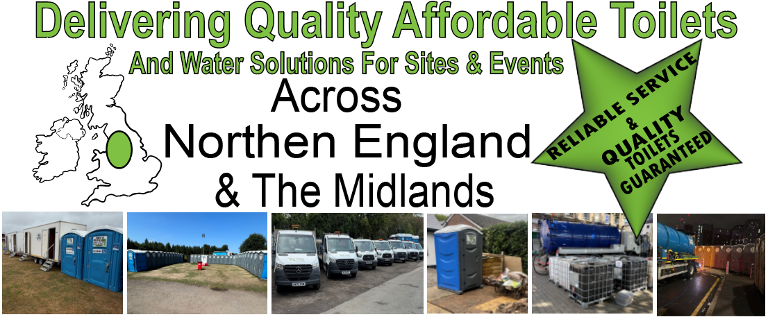 portable toilet loo hire from toilets on the go Manchester stoke staffordshire book online for events and site hire water solutions